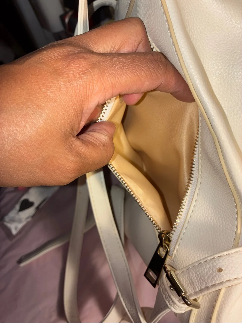 Lionel White & Cream Tassel Accent Backpack Purse - Women Bags